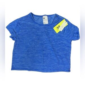 All In Motion Girls M (8) Blue Studio Quick Dry Tee shirt with cinched in back.